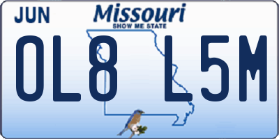 MO license plate OL8L5M
