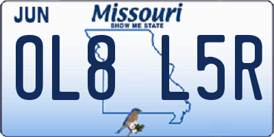 MO license plate OL8L5R