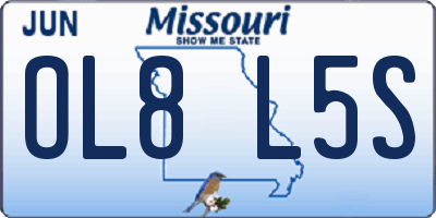 MO license plate OL8L5S