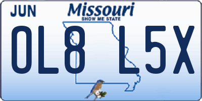 MO license plate OL8L5X
