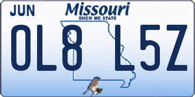 MO license plate OL8L5Z