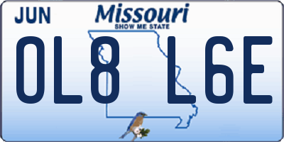 MO license plate OL8L6E