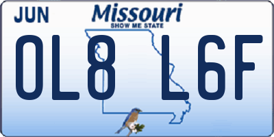 MO license plate OL8L6F