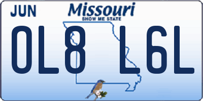 MO license plate OL8L6L