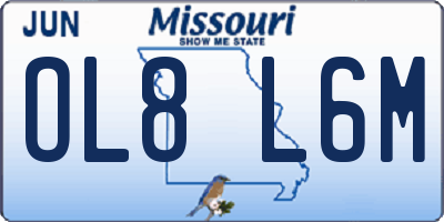 MO license plate OL8L6M