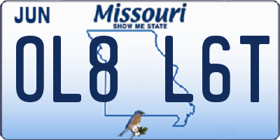 MO license plate OL8L6T