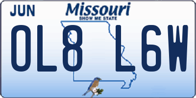MO license plate OL8L6W