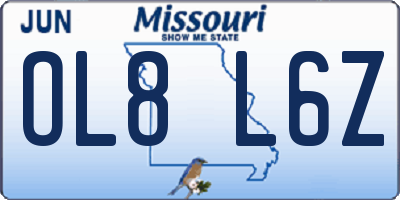 MO license plate OL8L6Z