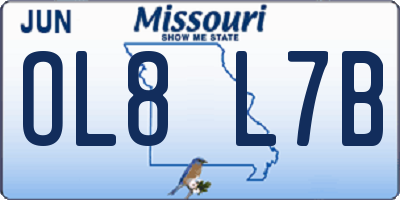 MO license plate OL8L7B