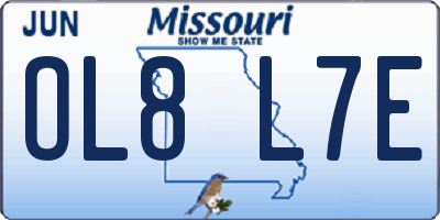 MO license plate OL8L7E