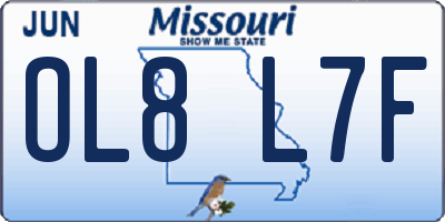 MO license plate OL8L7F