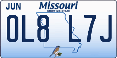 MO license plate OL8L7J