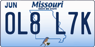 MO license plate OL8L7K