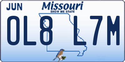 MO license plate OL8L7M
