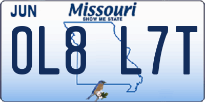 MO license plate OL8L7T