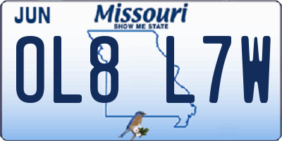 MO license plate OL8L7W