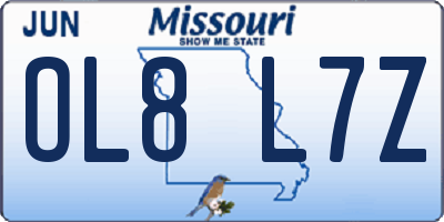 MO license plate OL8L7Z