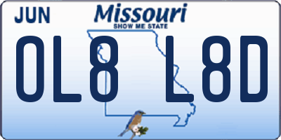MO license plate OL8L8D