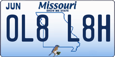 MO license plate OL8L8H