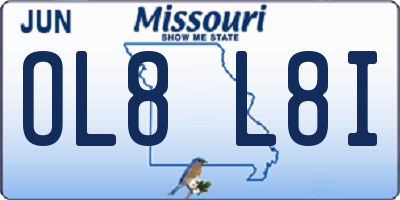 MO license plate OL8L8I