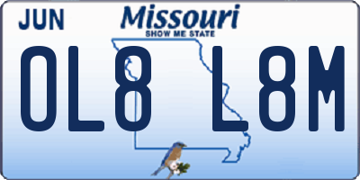 MO license plate OL8L8M