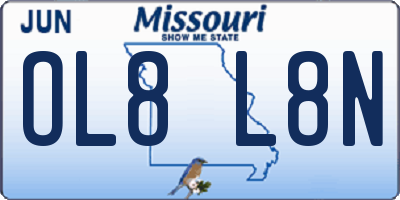MO license plate OL8L8N