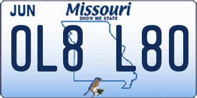 MO license plate OL8L8O
