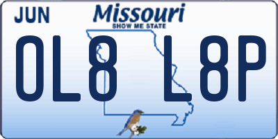 MO license plate OL8L8P