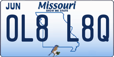 MO license plate OL8L8Q