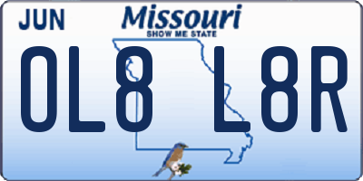 MO license plate OL8L8R