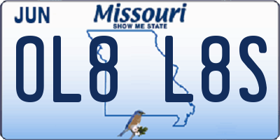 MO license plate OL8L8S