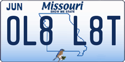 MO license plate OL8L8T