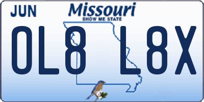 MO license plate OL8L8X