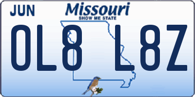 MO license plate OL8L8Z