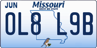 MO license plate OL8L9B