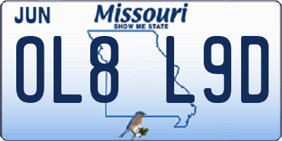 MO license plate OL8L9D