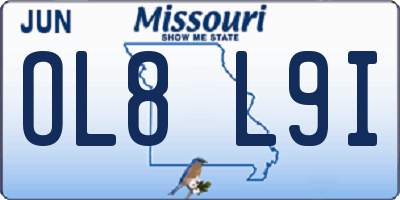 MO license plate OL8L9I