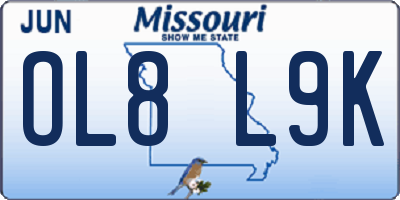 MO license plate OL8L9K