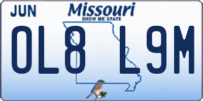 MO license plate OL8L9M