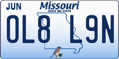 MO license plate OL8L9N