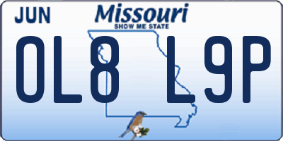 MO license plate OL8L9P