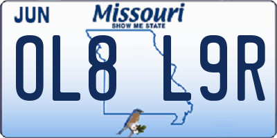 MO license plate OL8L9R