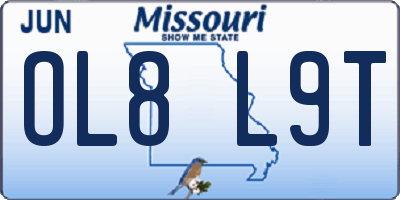 MO license plate OL8L9T