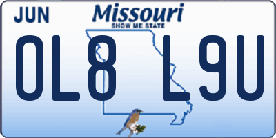MO license plate OL8L9U