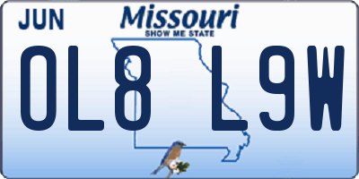MO license plate OL8L9W