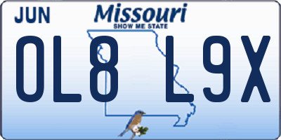 MO license plate OL8L9X