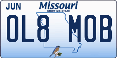 MO license plate OL8M0B
