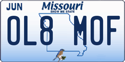 MO license plate OL8M0F