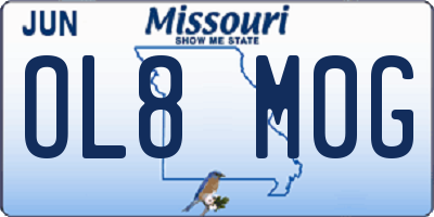MO license plate OL8M0G