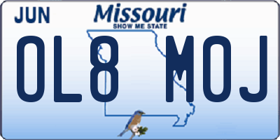 MO license plate OL8M0J